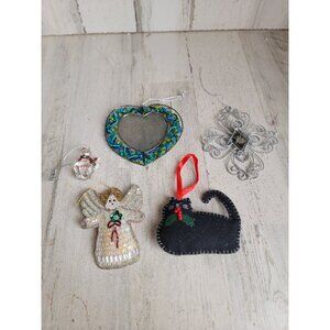 Variety heart angel cat ornament beaded Xmas‎ set snowman unique